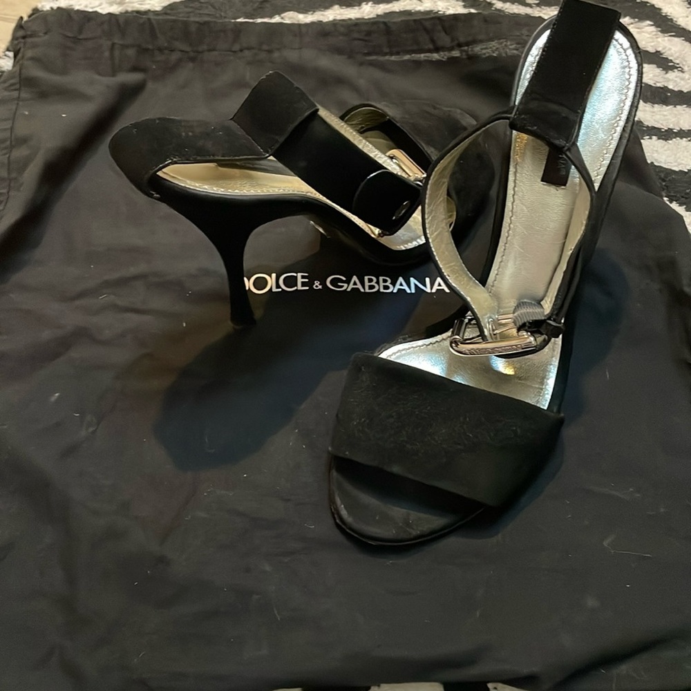Dolce & Gabbana Suede Ankle Strap Sandals